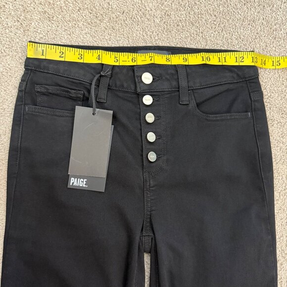 NWT PAIGE Hoxton High Rise Skinny Ankle Jeans Womens Size 25 Black Shadow Denim - Picture 8 of 10